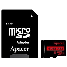 Картка пам'ятi APACER microSDXC 64GB UHS-I U1+adapter (R85MB/s) Картка пам'ятi APACER microSDXC 64GB UHS-I U1+adapter (R85MB/s)