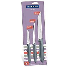 Набір ножів Tramontina Plenus grey, 3 предмети