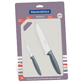 Набір ножів Tramontina Plenus grey, 3 предмети