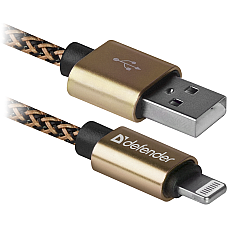 Кабель Defender ACH01-03T USB(AM)-Lighting 1m, 2.1A Gold (87806)