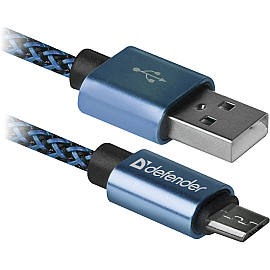 Кабель Defender USB08-03T USB(AM)-MicroBM 1.0m, Blue (87805)