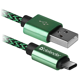 Кабель Defender USB09-03T PRO USB(AM)-C Type, 1m Green (87816)