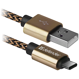 Кабель Defender USB09-03T PRO USB(AM)Type-C, 1m Gold (87812)