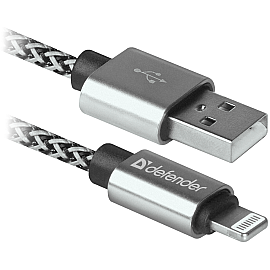 Кабель Defender ACH01-03T PRO USB2.0, AM-Lightning White, 1m (87809)
