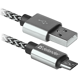 Кабель Defender USB08-03T PRO USB2.0,AM-MicroBM White, 1m (87803)