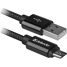 Кабель Defender USB08-03T PRO USB2.0, AM-MicroBM Black, 1m (87802)