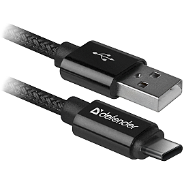 Кабель Defender USB09-03T PRO USB2.0, AM-Type-C Black, 1m (87814)
