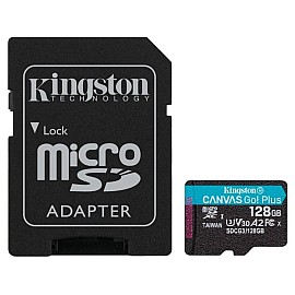 Картка пам'ятi KINGSTON microSDXC 128Gb Canvas Go+ U3 V30 (R170 / W90)+ad