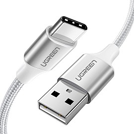 Кабель Ugreen US288 USB -Type-C Cable Aluminum Braid 1м White