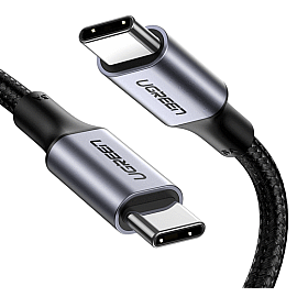 Кабель Ugreen US316 Type-C - Type-C 100W 5A Cable Alum. 1м (Black)
