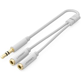 Кабель Ugreen AV134 3.5mm M - 2x3.5mm F Audio Splitter 25см (White)