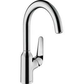 Змішувач Hansgrohe Focus M42 для кухонної мийки / 71802000 / 220мм, 1-струменевий / поворотний / важіль збоку / форма округла / хром