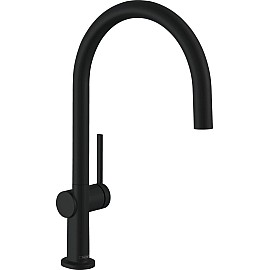 Змішувач Hansgrohe Talis M54 для кухонної мийки / 72804670 / 220мм, 1-струменевий / поворотний / важіль збоку / форма округла / чорний матовий