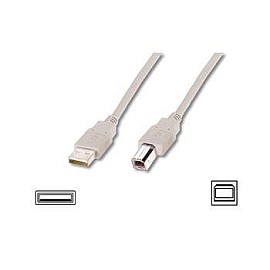 Кабель ASSMANN USB 2.0 (AM/BM) 1.8m, biege