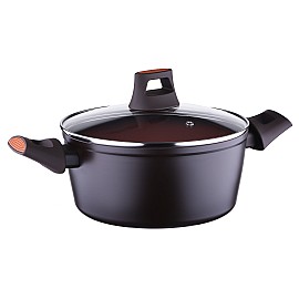 Каструля Ardesto Terra Nature, скляна кришка, 2,1 л, помаранчевий / коричневий, алюміній