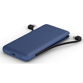 Універсальна літієва батарея Power Bank Belkin 10000mAh 23W integrated cables Blue