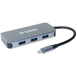 USB-Концентратор D-Link DUB-2335 3xUSB3.0, 1xUSB-C / PD, 1xHDMI 1.4b, 1xGE, USB-C