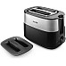 Тостер  Philips Daily Collection, 830Вт, пластик, крышка от пыли, черный
