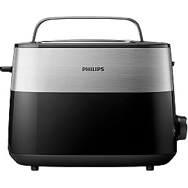 Тостер Philips Daily Collection, 830Вт, пластик, крышка от пыли, черный