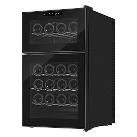 Винна шафа Philco PW24FD / 2 зони / 24 бутилок / 70л. / температура 8-18 С / Led-підсвітка / сенсор / дисплей / черний