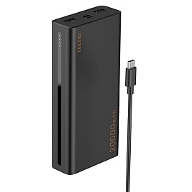 Універсальна літієва батарея Power Bank TECNO 20000mAh 22.5W Black