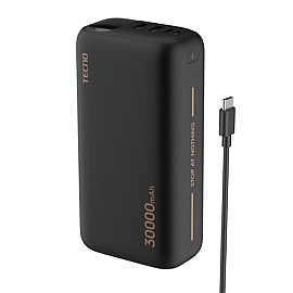 Універсальна літієва батарея Power Bank TECNO 30000mAh 22.5W Black
