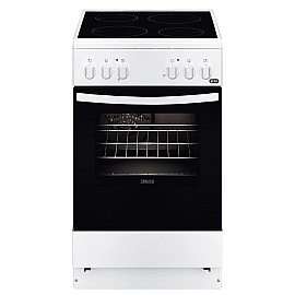 Плита Zanussi електрична склокерамічна, 54л, 50x60см, конвекція, білий