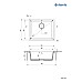 Мийка кухонна Deante Corda, граніт, квадрат, без крила, 550х460х204мм, чаша - 1, врізна, чорний