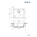 Мийка кухонна Deante Corda, граніт, квадрат, без крила, 550х460х204мм, чаша - 1, вбудована, антрацит