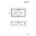 Мийка кухонна Deante Zorba, граніт, прямокут., без крила, 780х435х180мм, чаша - 2, накладна, чорний матовий