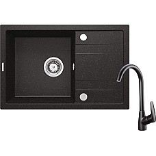 Набір для кухні Deante Corio, гранітна мийка ZRC_2113 + змішувач BMO_N62M, графіт