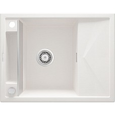 Мойка кухонная Deante Magnetic, гранит, прямоуг., с крылом, 640х500х219мм, чаша - 1, врезная, алебастр