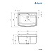 Мийка кухонна Deante Garden, полістирол, прямокут., без крила, 610х445х302мм, чаша - 1, до стіни, сірий