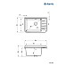 Мийка кухонна Deante Garden, полістирол, прямокут., без крила, 505х350х252мм, чаша - 1, до стіни, сірий