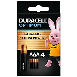 Батарейка Duracell LR03 KPD 04*10 Optimum уп. 1x4 шт.