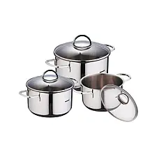 Набір каструль Bergner Classic, 1.7 л, 2.3 л, 3.3 л, 6 предметів (BG-6284)