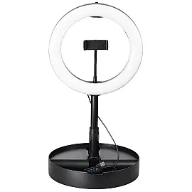 Штатив со светодиодным кольцом Ring Light Kit Hama SpotLight FoldUp 102 Bluetooth Black