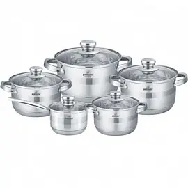 Набір посуду каструлі з ковшем з нержавіючої сталі Bohmann BH 1275-10
