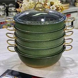 Мантоварка-пароварка 6 пр. (28 см х 10 см. 5,8 л.) OMS 6091C-28-5,8л-Green