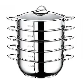 Мантоварка-пароварка 6 предметів (30 см х10 см. 6,4 л.) OMS 6090M-30-6,4л