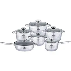 Набір каструль зі сковородою та ковшем з нержавіючої сталі Bohmann BH 1241-12