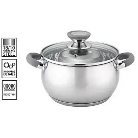 Каструля 1,8 л. Bohmann BH 2315-16 grey ( 16 х 9,5 см )