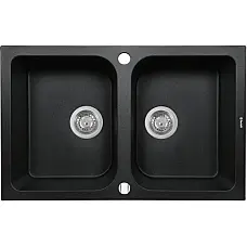 Мойка кухонная гранитная Perfelli CELINE PGC 2081-76 BLACK METALLIC