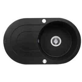 Мойка кухонная гранитная Perfelli ORVIETTO OGO 1114-78 BLACK METALLIC