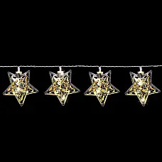 Гирлянда Luca Lighting (Голландия) "Серебристые звезды" теплый-белый, 1.35 м
