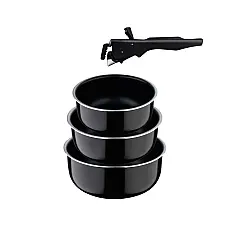 Набір ковшів з ручкою яка знімається Bergner Click & cook, 4 предмета (BG-31608-BK)