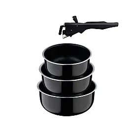 Набір ковшів з ручкою яка знімається Bergner Click & cook, 4 предмета (BG-31608-BK)