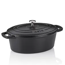 Гусятниця чавунна з кришкою KELA Calido, 29х23х11 см, 4 л (12861) чорна