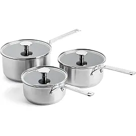 Набір ковшів з кришками KitchenAid SSS, 16 / 18 / 20 см, 1,5 / 2,1 / 3,1 л з керамічним а / п покриттям (CC005740-001)