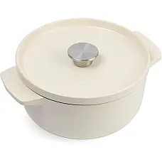 Каструля чавунна з кришкою KitchenAid, 26 см, 5,2 л, колір мигдальний крем (CC006059-001)